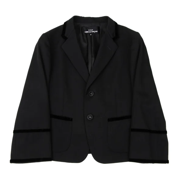 tricot COMME des GARCONS Velour Piping Wool Bijou Button Jacket K-170692_002