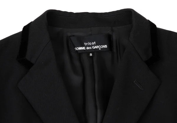 tricot COMME des GARCONS Velour Piping Wool Bijou Button Jacket K-170692_004