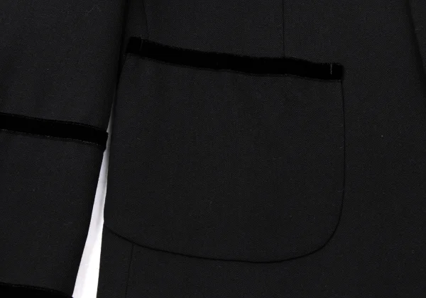 tricot COMME des GARCONS Velour Piping Wool Bijou Button Jacket K-170692_010