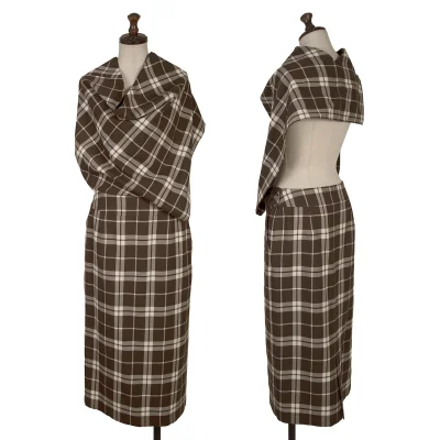 tricot COMME des GARCONS Wool Checker Halter Neck Dress