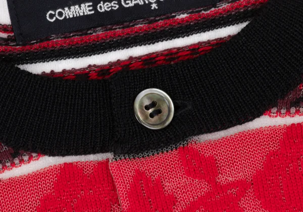 tricot COMME des GARCONS Rose Striped Woven Sheer Cardigan K-170699_005