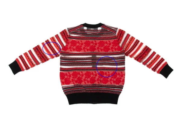tricot COMME des GARCONS Rose Striped Woven Sheer Cardigan K-170699_010