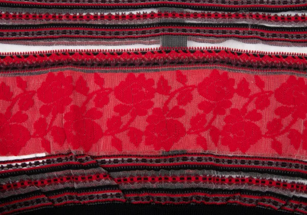tricot COMME des GARCONS Rose Striped Woven Sheer Cardigan K-170699_013