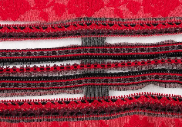 tricot COMME des GARCONS Rose Striped Woven Sheer Cardigan K-170699_014