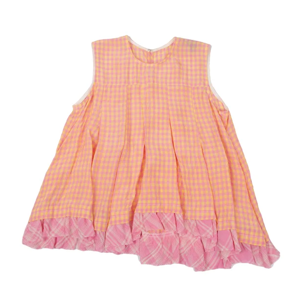 tricot COMME des GARCONS Rayon Switching Check Sleeveless Flare Blouse K-170701_002