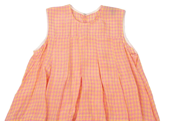 tricot COMME des GARCONS Rayon Switching Check Sleeveless Flare Blouse K-170701_003