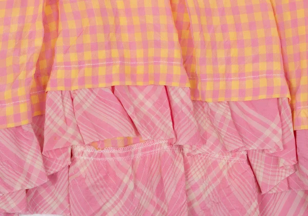 tricot COMME des GARCONS Rayon Switching Check Sleeveless Flare Blouse K-170701_009