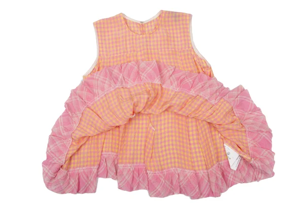 tricot COMME des GARCONS Rayon Switching Check Sleeveless Flare Blouse K-170701_010