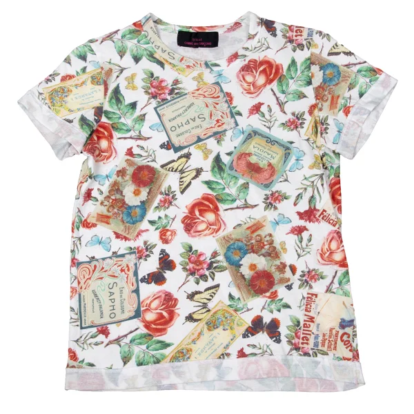 tricot COMME des GARCONS tricot Special Floral Printed T Shirt White,Multi-Color S K-170703_001