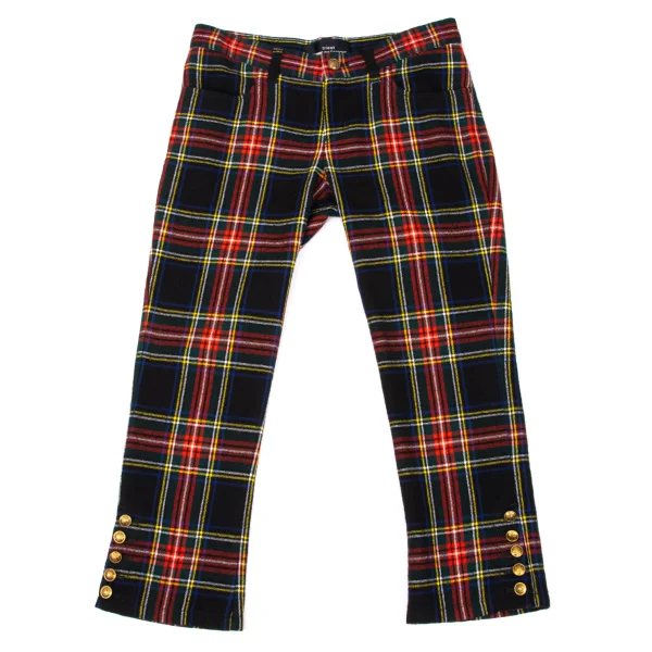 tricot COMME des GARCONS Check Cropped Pants Black,Multi-Color S K-170704_001
