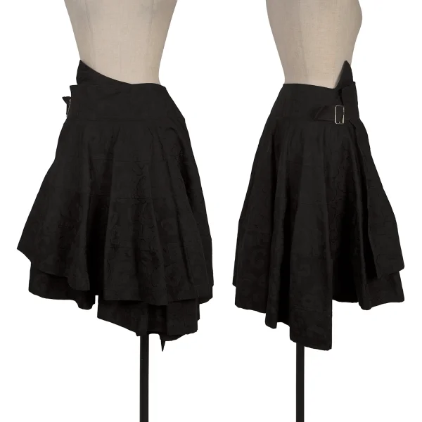 tricot COMME des GARCONS Jacquard Drape Wrap Skirt Black S K-170705_001