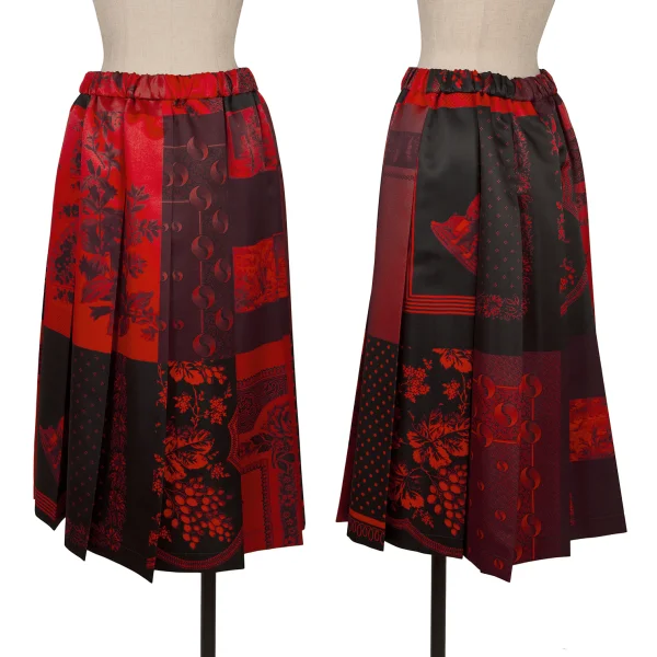 tricot COMME des GARCONS Multi Printed Pleats Skirt Red XS-S K-170709_001