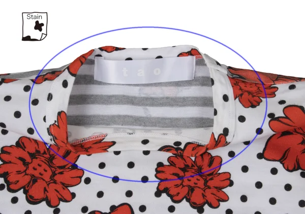 tao Floral Dot Print Stripe Switching T Shirt K-170711_003