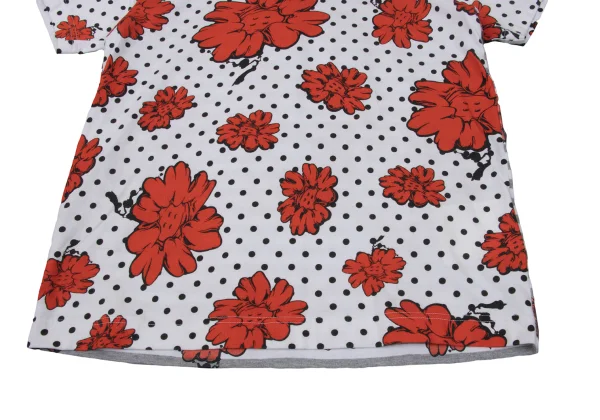 tao Floral Dot Print Stripe Switching T Shirt K-170711_005
