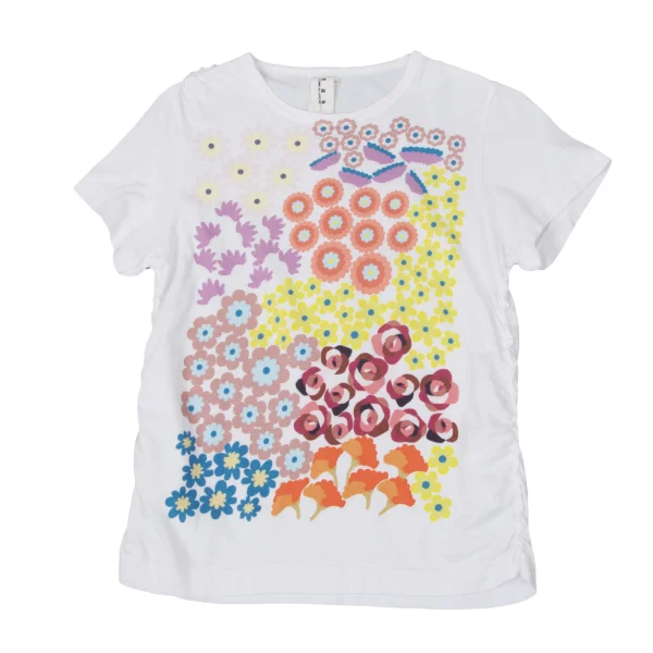 tao COMME des GARCONS Floral Print Puckering T Shirt White,Multi-Color S K-170713_001