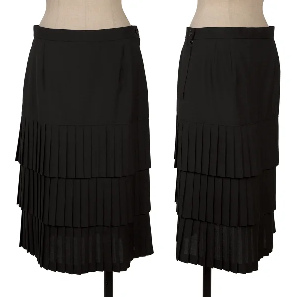 JUNYA WATANABE COMME des GARCONS Wool Poly Pleats Skirt Black S K-170715_001