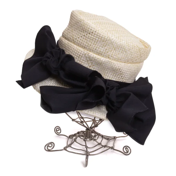 tricot COMME des GARCONS Double Ribbon Straw Hat K-170717_002
