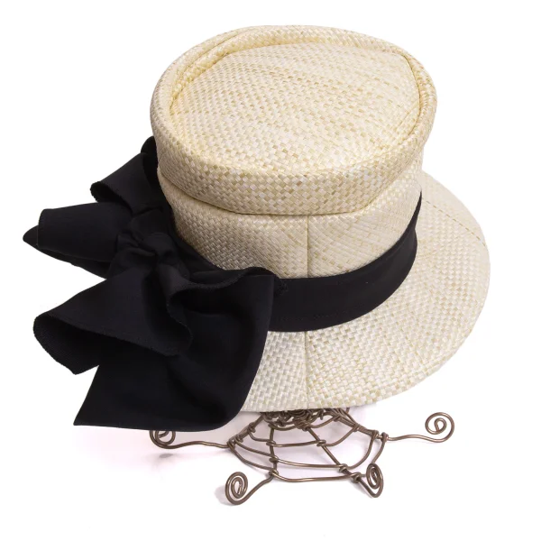 tricot COMME des GARCONS Double Ribbon Straw Hat K-170717_004