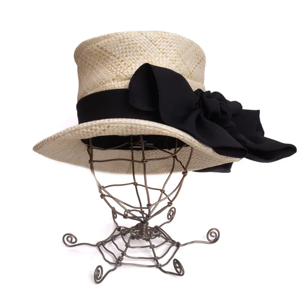 tricot COMME des GARCONS Double Ribbon Straw Hat K-170717_006