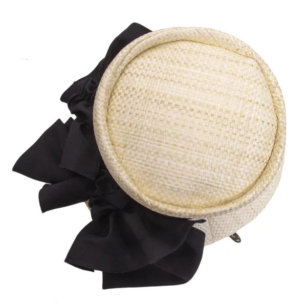 tricot COMME des GARCONS Double Ribbon Straw Hat K-170717_007