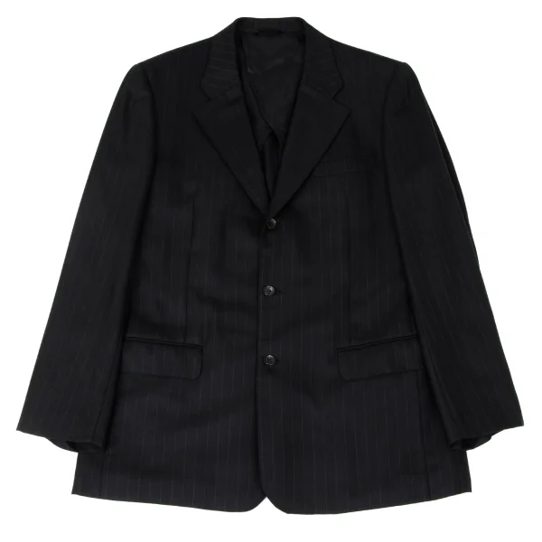 Papas Wool Silk Pinstripe Jacket Black 48M K-170718_001