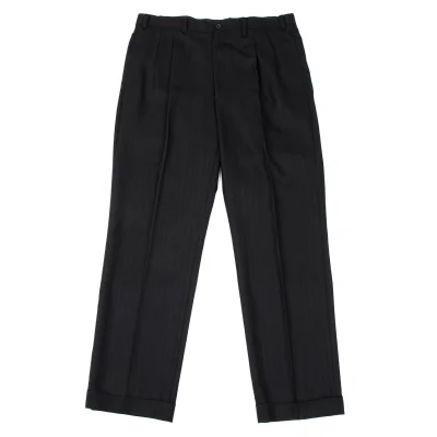 Papas Wool Silk Pinstripe Tuck Pants