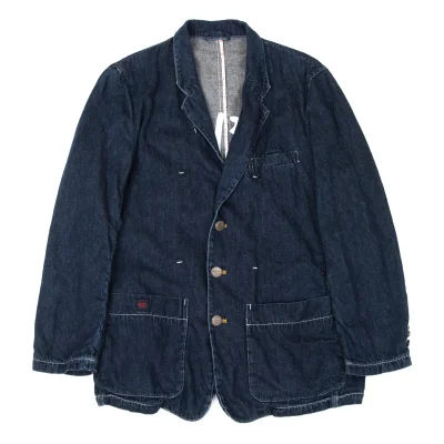 Papas Inside Logo Printed Denim Jacket