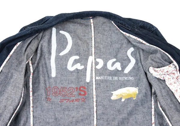 Papas Inside Logo Printed Denim Jacket K-170726_013