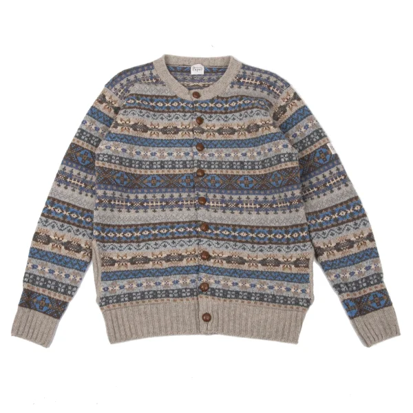 Papas Wool Nordic Knit Cardigan Beige,Blue S-M K-170727_001
