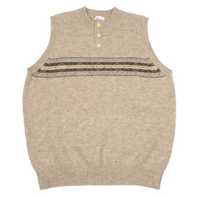 Papas Nordic Henley Neck Knit Vest