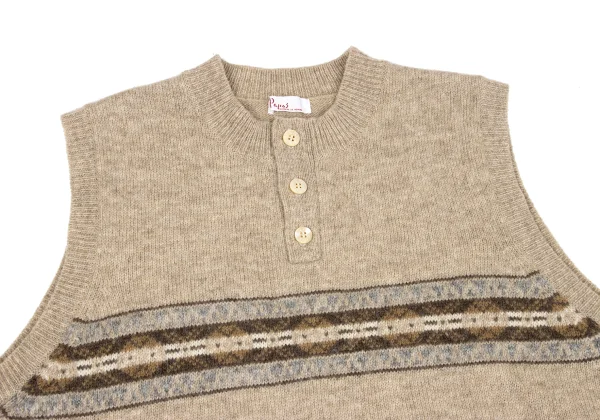 Papas Nordic Henley Neck Knit Vest K-170728_002