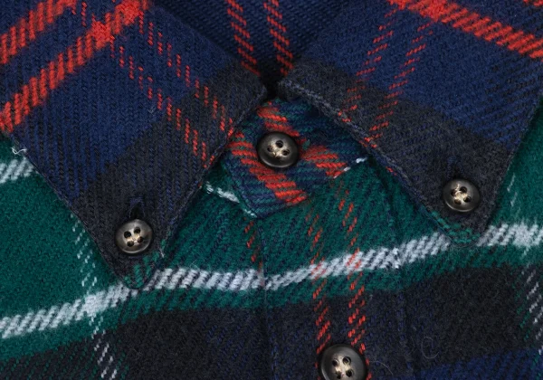 Papas Cotton Checker Button-down Flannel Shirt K-170729_004