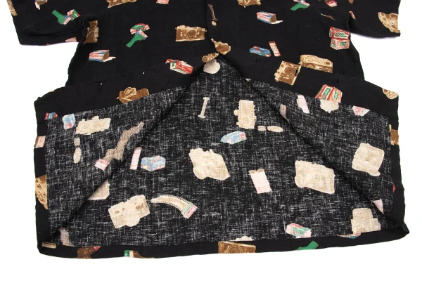 Papas Film Camera Print Open-collar Short Sleeve Shirt K-170731_008