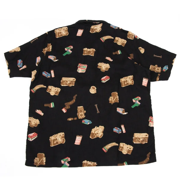 Papas Film Camera Print Open-collar Short Sleeve Shirt K-170731_009