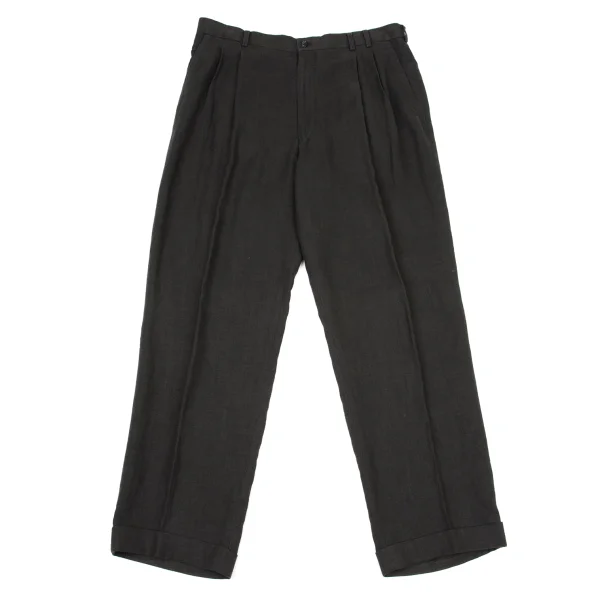 Papas Linen Tuck Pants Charcoal 54XL K-170732_001