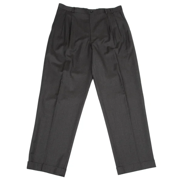 Papas Wool Tuck Pants Charcoal 54XL K-170734_001