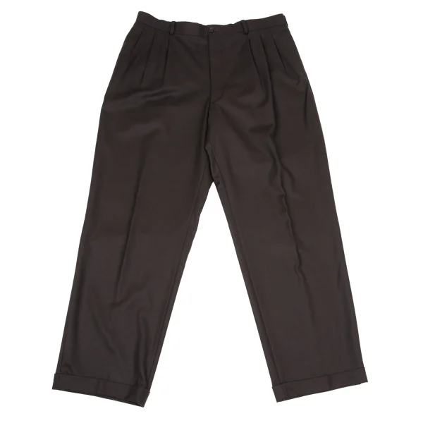 Papas Wool Tuck Pants Brown 54XL K-170736_001