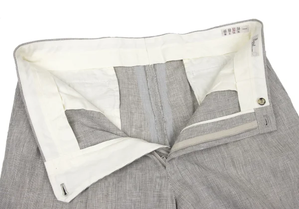 Papas Linen Cotton Glen Check Pants K-170738_006