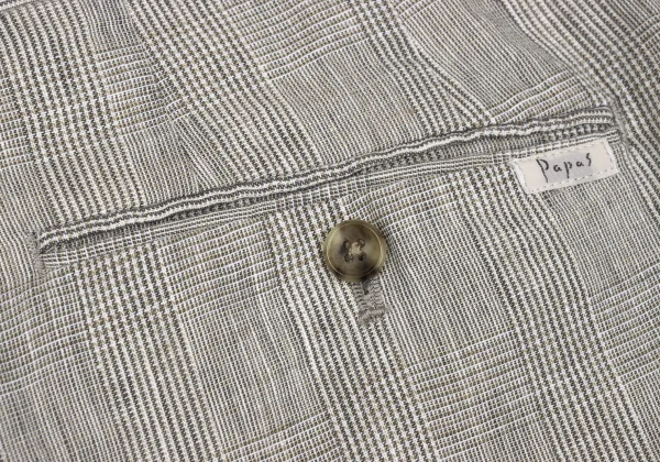 Papas Linen Cotton Glen Check Pants K-170738_013