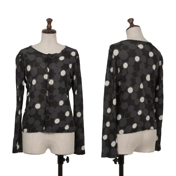 Yohji Yamamoto NOIR Cotton Multi-Dot Cardigan Black,Grey,White 3 K-170742_001