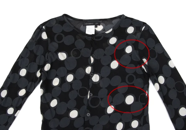 Yohji Yamamoto NOIR Cotton Multi-Dot Cardigan K-170742_003