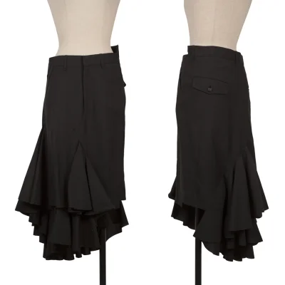 JUNYA WATANABE COMME des GARCONS Poly Wool Reconstruct Frill Skirt