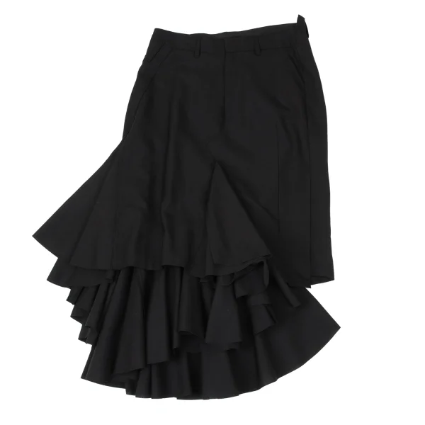 JUNYA WATANABE COMME des GARCONS Poly Wool Reconstruct Frill Skirt K-170743_002