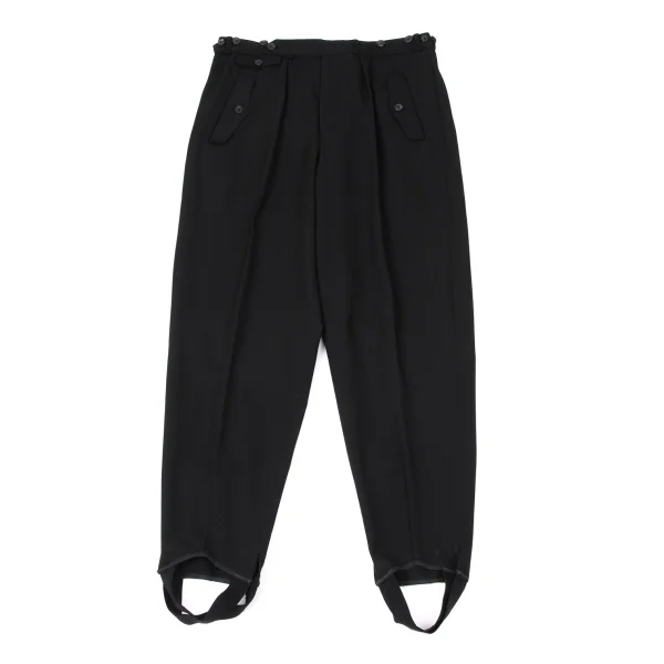 Yohji Yamamoto POUR HOMME Wool Hem Rib Suspender Button Pants Black M K-170746_001