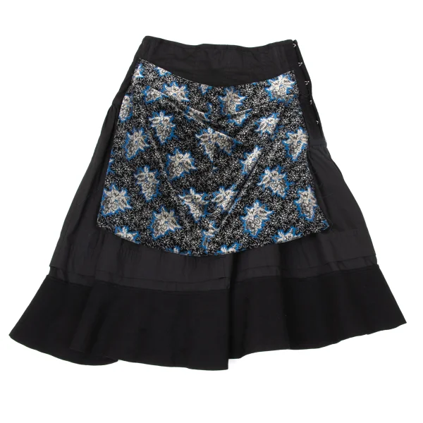 COMME des GARCONS Wool Panel Velvet Paste Skirt K-170749_002