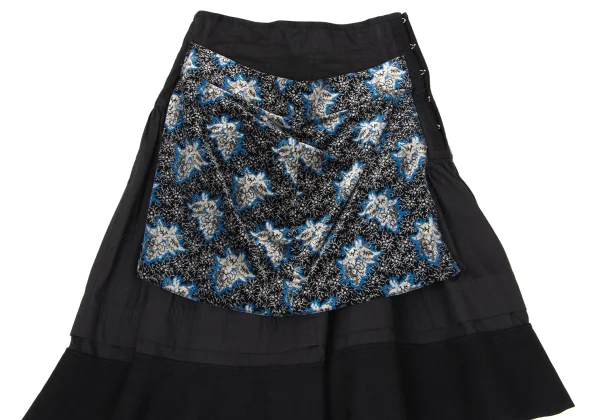 COMME des GARCONS Wool Panel Velvet Paste Skirt K-170749_003