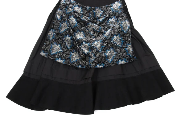 COMME des GARCONS Wool Panel Velvet Paste Skirt K-170749_010