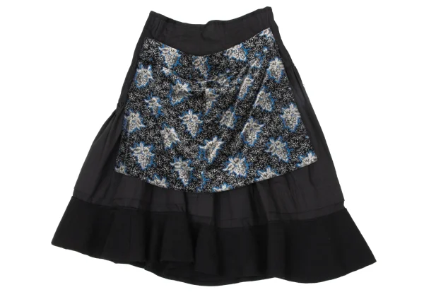COMME des GARCONS Wool Panel Velvet Paste Skirt K-170749_013