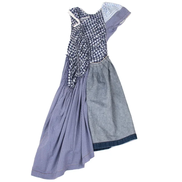 tricot COMME des GARCONS Denim Switching Check Dress K-170750_002