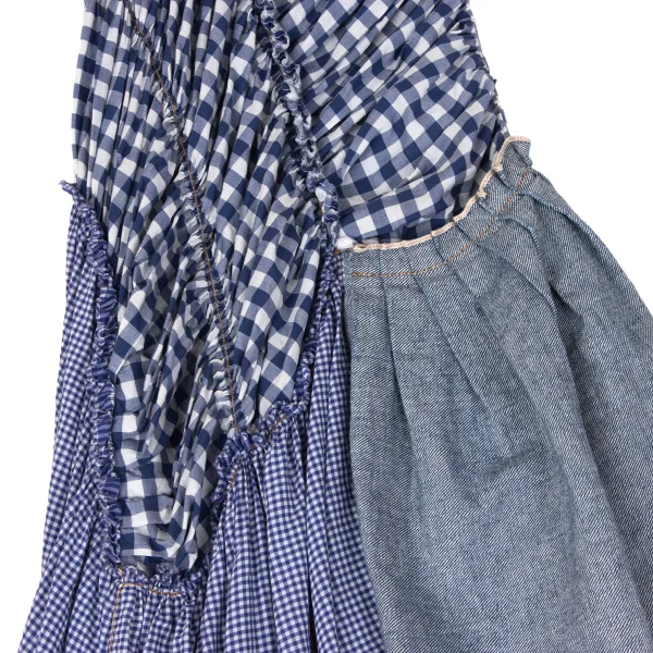 tricot COMME des GARCONS Denim Switching Check Dress K-170750_007